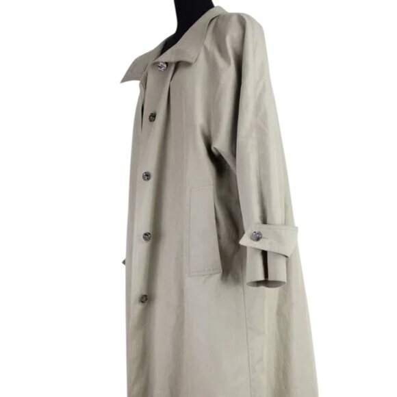 London Fog long single-breasted trench coat taupe women's size 8 - Picture 4 of 7